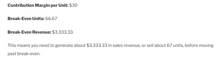 Free Break-Even Calculator | Find Your Profit Point It uses fixed costs, selling price per unit, and variable cost per unit to determine how many units must be sold and how much revenue must be generated to reach break-even.